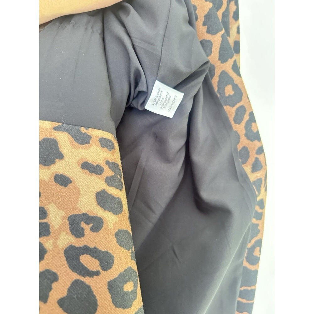 Tuckernuck Leopard Print Double Breasted Coat Womens Medium Peacoat EUC - Picture 6 of 8